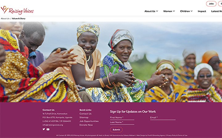One of many photos on Raising Voices website taken by heidi brady
