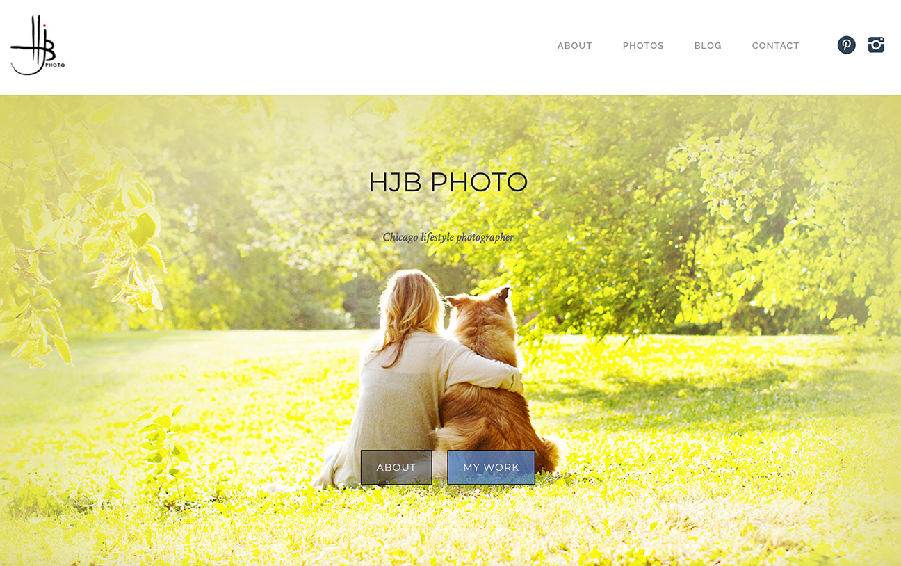 screenshot of the HJB Photo website by photographer Heidi Brady