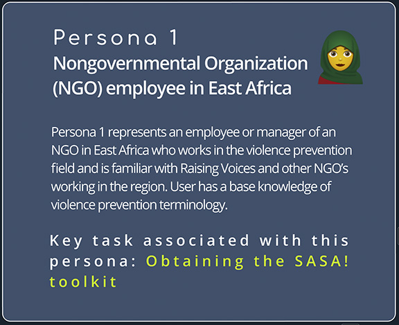 User persona for Nonprofit employee in East Africa