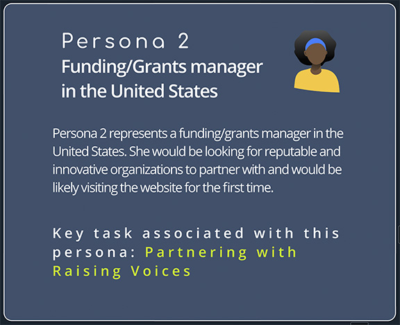 user persona for grant funding manager in United States